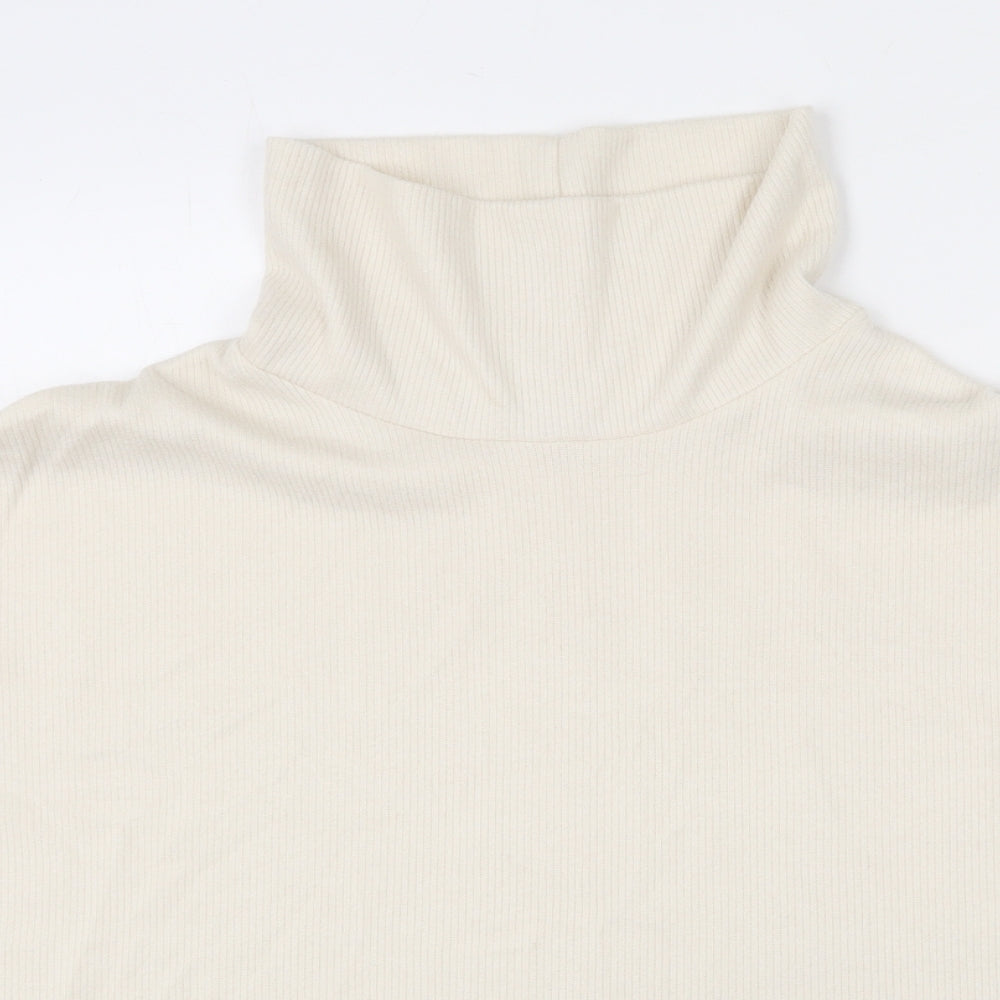 Apricot Womens Beige High Neck Viscose Pullover Jumper Size 8
