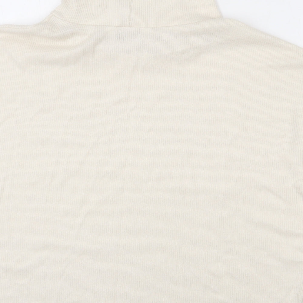 Apricot Womens Beige High Neck Viscose Pullover Jumper Size 8