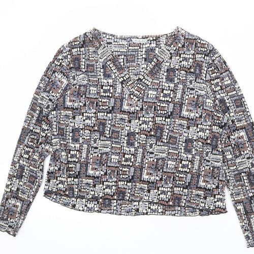 Berkertex Womens Multicoloured Geometric Polyester Basic Blouse Size 20 V-Neck