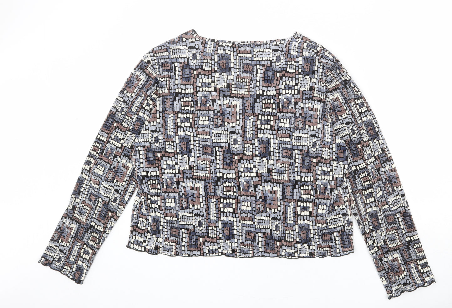 Berkertex Womens Multicoloured Geometric Polyester Basic Blouse Size 20 V-Neck