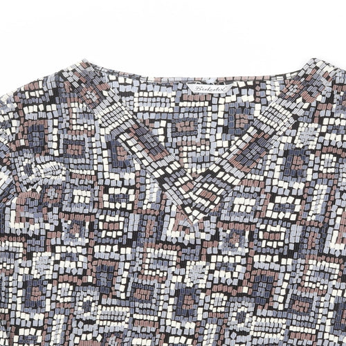 Berkertex Womens Multicoloured Geometric Polyester Basic Blouse Size 20 V-Neck