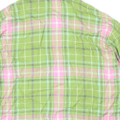 NEXT Womens Multicoloured Plaid Viscose Basic Button-Up Size 14 Collared