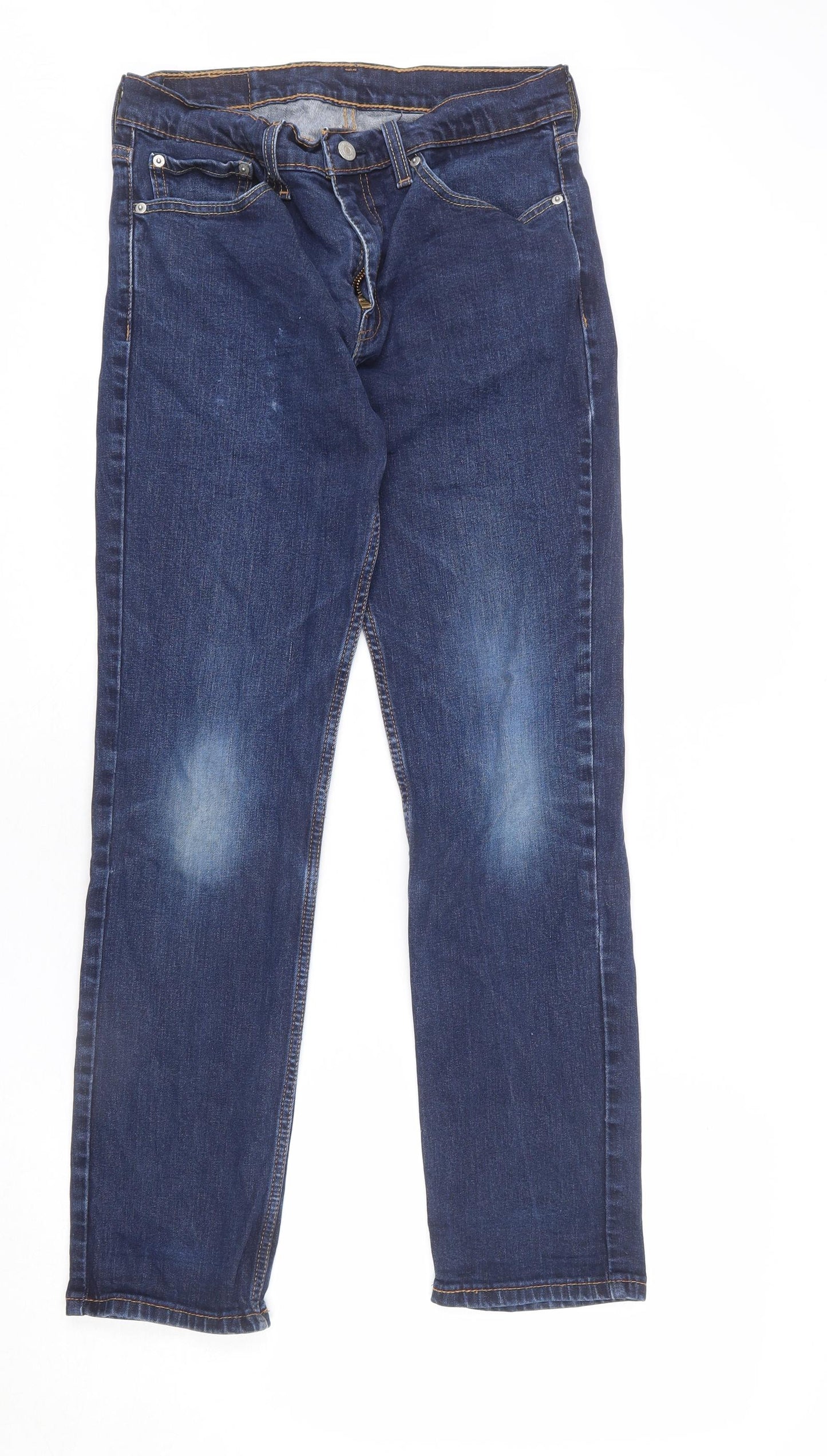 Levi's Mens Blue Cotton Straight Jeans Size 32 in L32 in Regular Zip