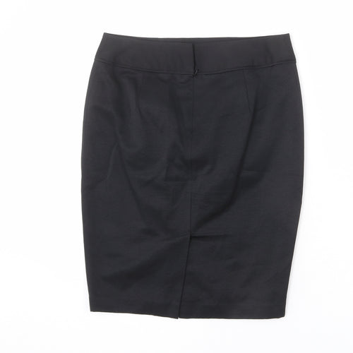 NEXT Womens Black Cotton Straight & Pencil Skirt Size 8 Zip