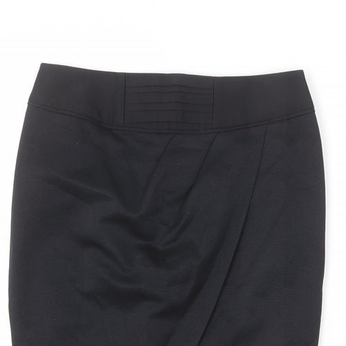 NEXT Womens Black Cotton Straight & Pencil Skirt Size 8 Zip