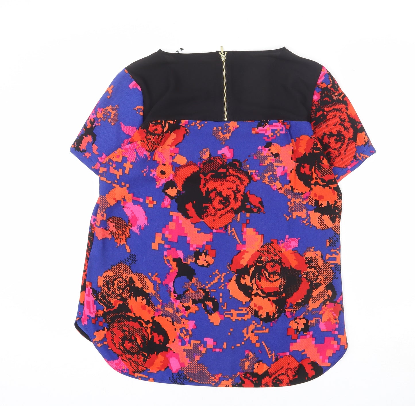 Marks and Spencer Womens Multicoloured Polyester Basic Blouse Size 12 Round Neck