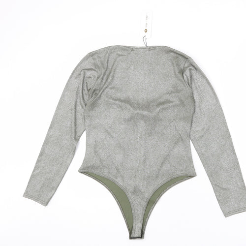 I SAW IT FIRST Womens Green Polyester Bodysuit One-Piece Size 14 Snap - Sparkle