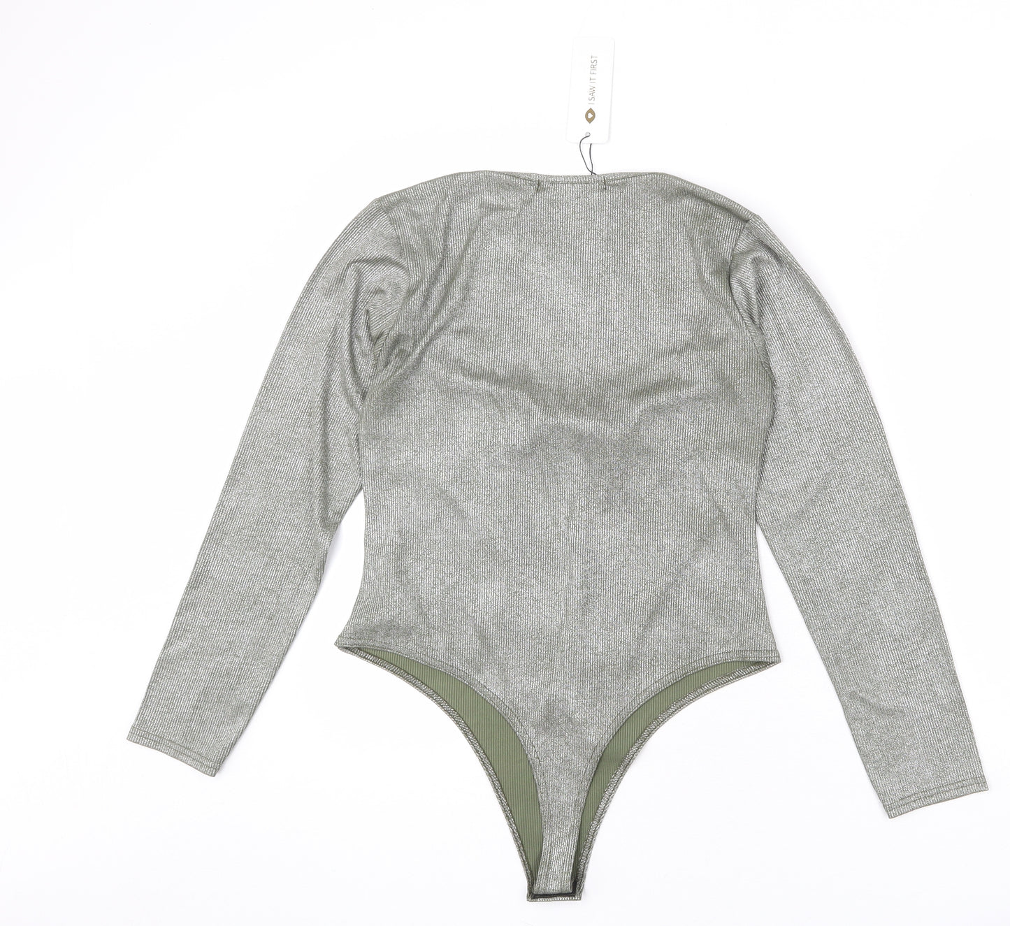 I SAW IT FIRST Womens Green Polyester Bodysuit One-Piece Size 14 Snap - Sparkle