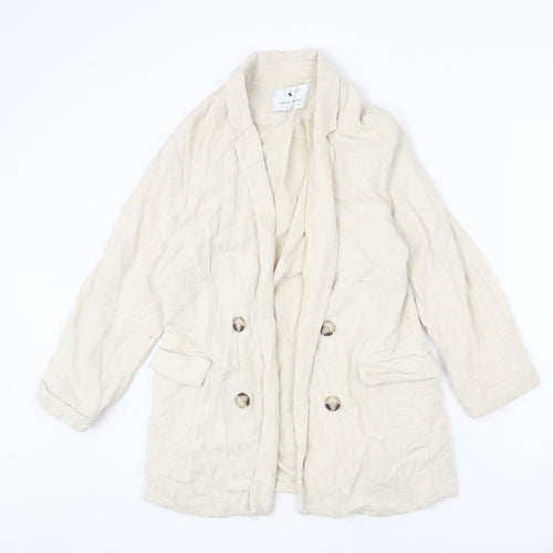 Stradivarius Womens Beige Jacket Blazer Size L