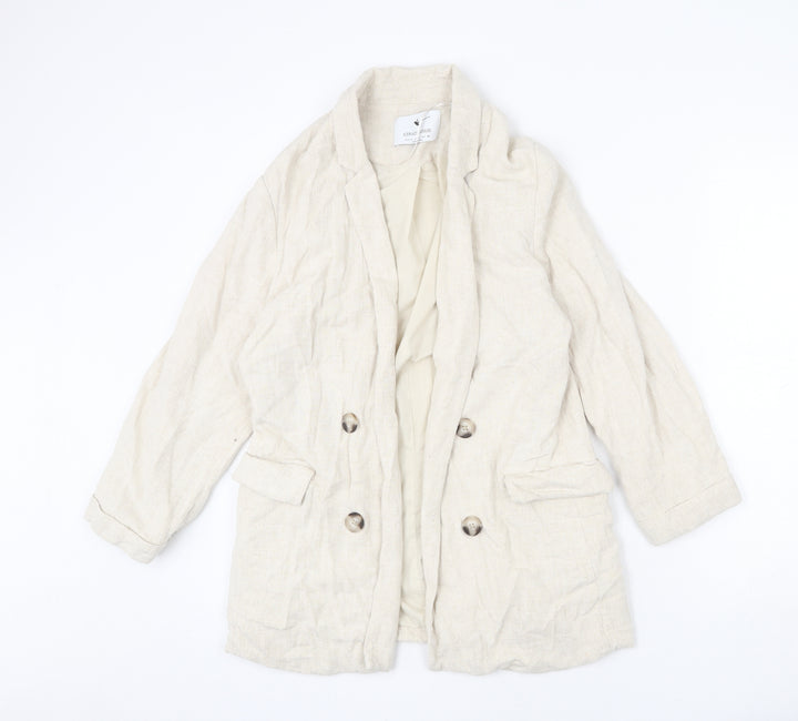 Stradivarius Womens Beige Jacket Blazer Size L