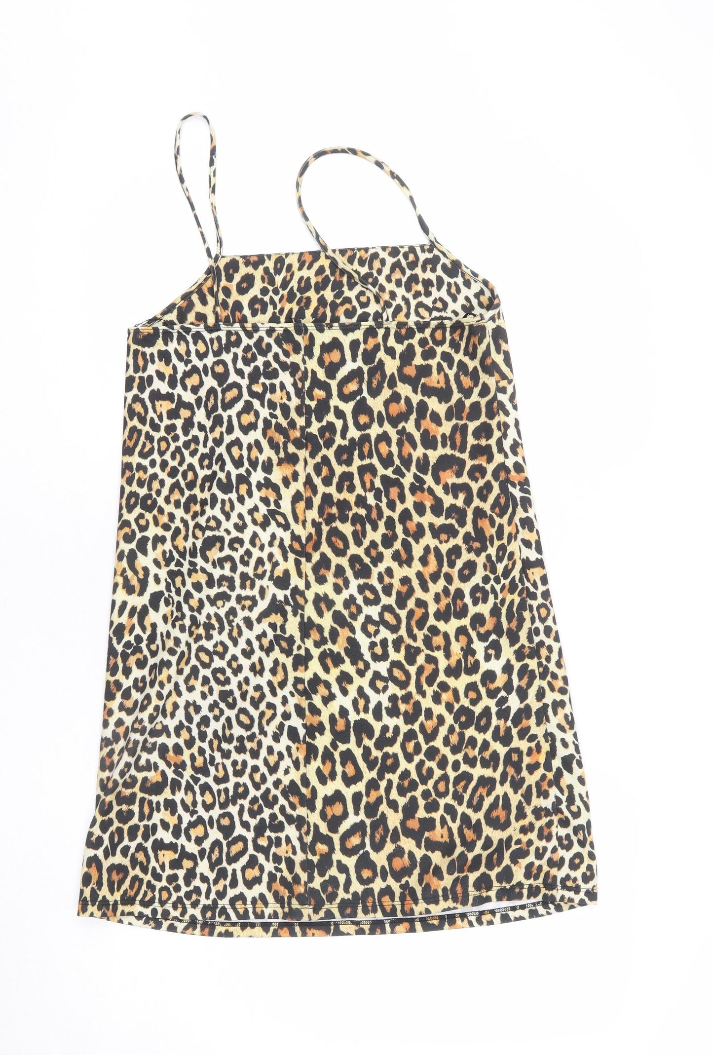Zara Womens Multicoloured Animal Print Polyester A-Line Size S Square Neck Pullover - Leopard Print