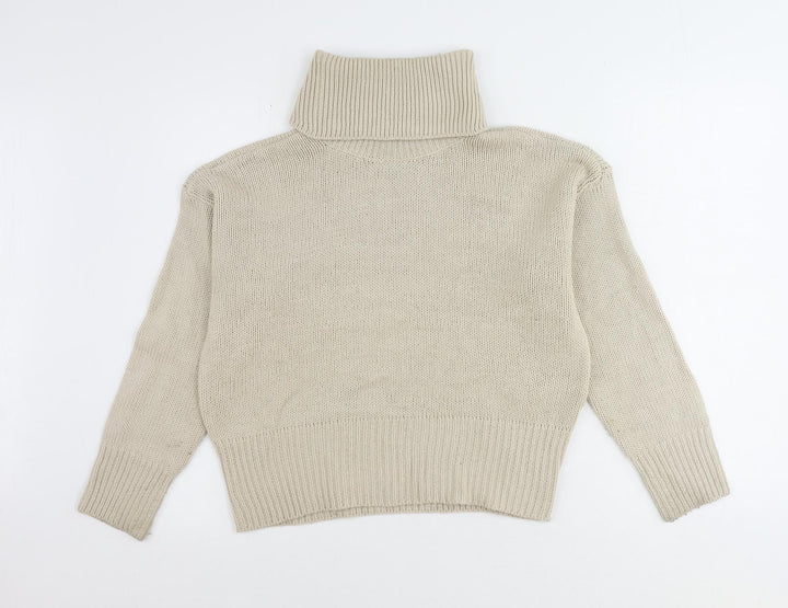 Only Womens Beige Roll Neck Acrylic Pullover Jumper Size M