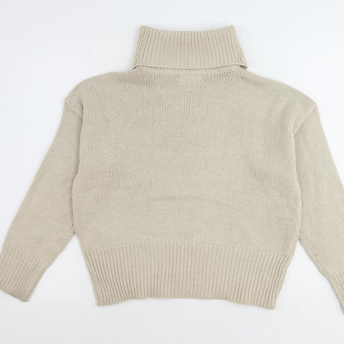 Only Womens Beige Roll Neck Acrylic Pullover Jumper Size M