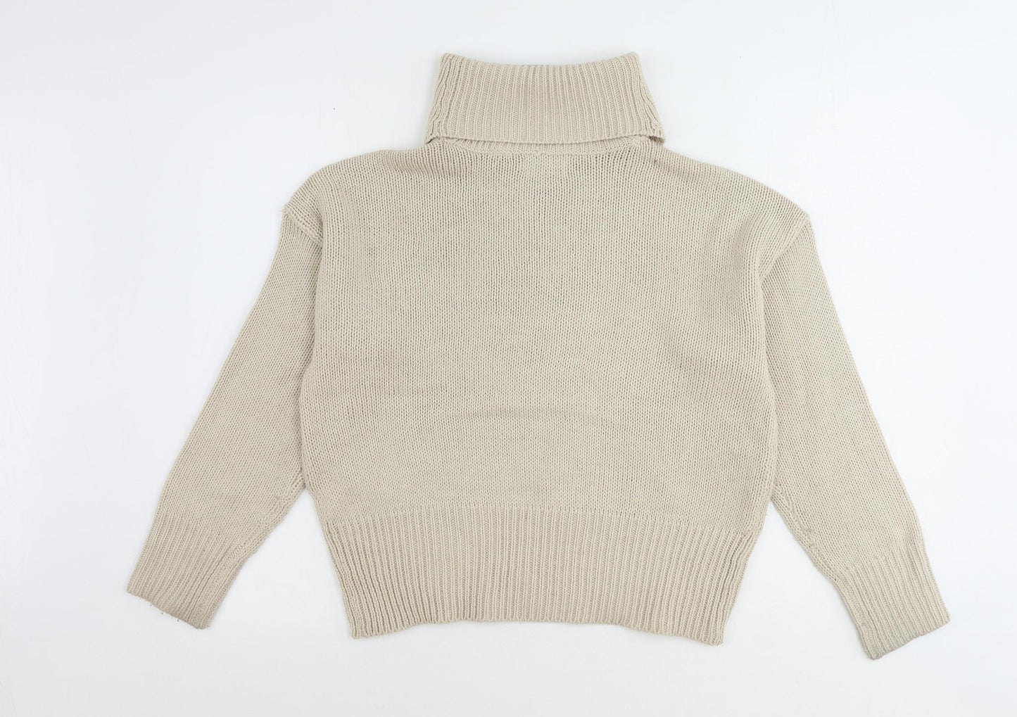 Only Womens Beige Roll Neck Acrylic Pullover Jumper Size M
