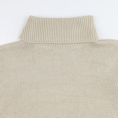 Only Womens Beige Roll Neck Acrylic Pullover Jumper Size M