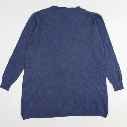 E-Woman Womens Blue Round Neck Polyamide Pullover Jumper Size S - Size S-M