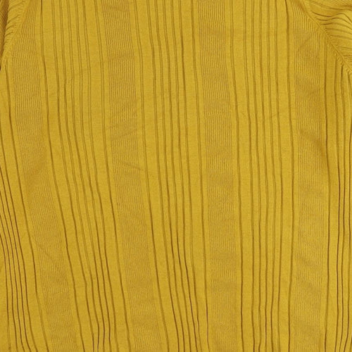 Marks and Spencer Womens Yellow Round Neck Viscose Pullover Jumper Size 22