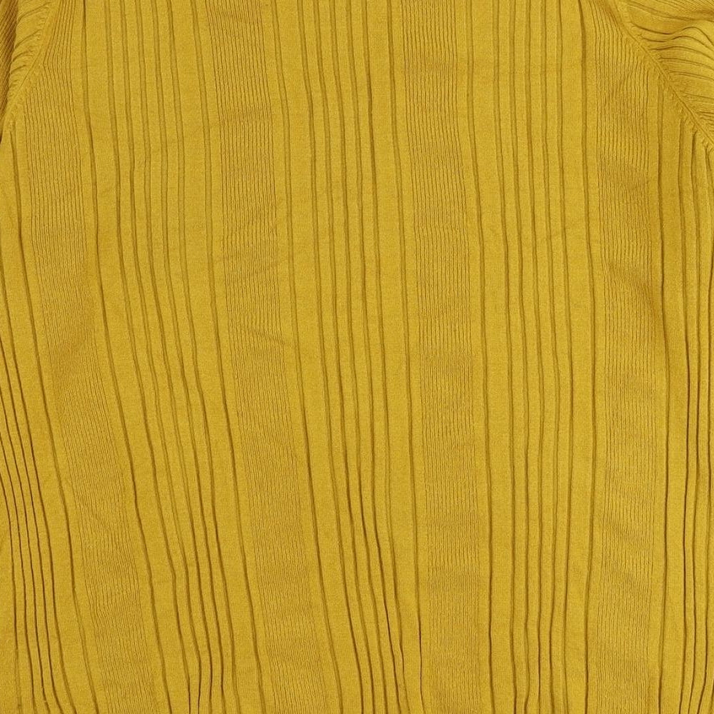 Marks and Spencer Womens Yellow Round Neck Viscose Pullover Jumper Size 22
