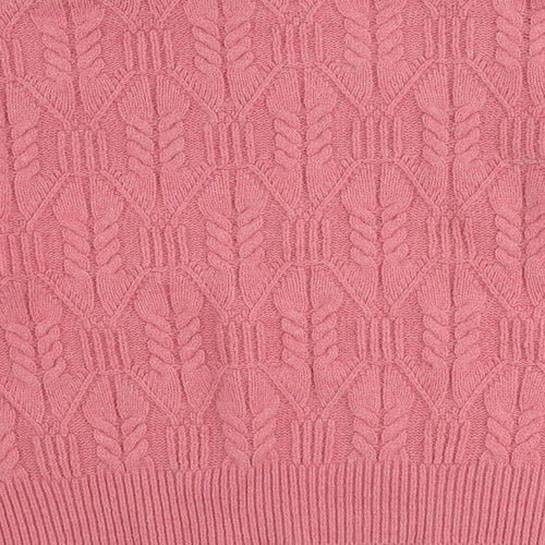Warehouse Womens Pink High Neck Polyester Pullover Jumper Size M
