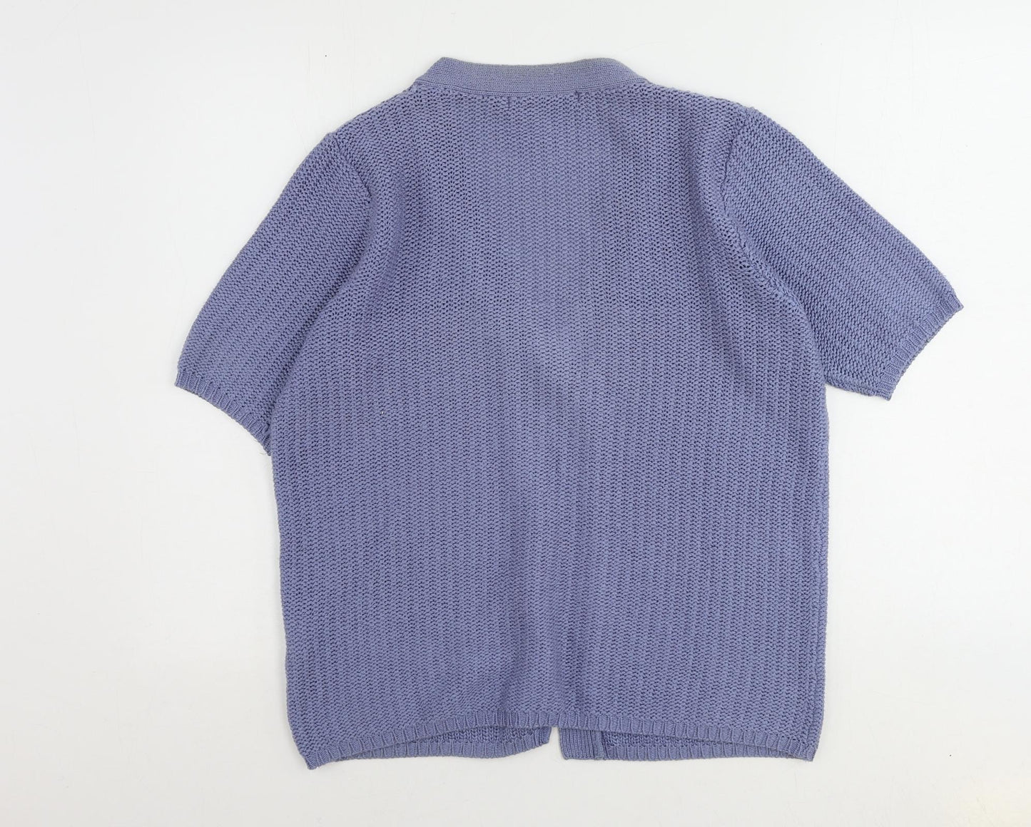 EWM Womens Blue V-Neck Acrylic Cardigan Jumper Size 14 - Size 14-16
