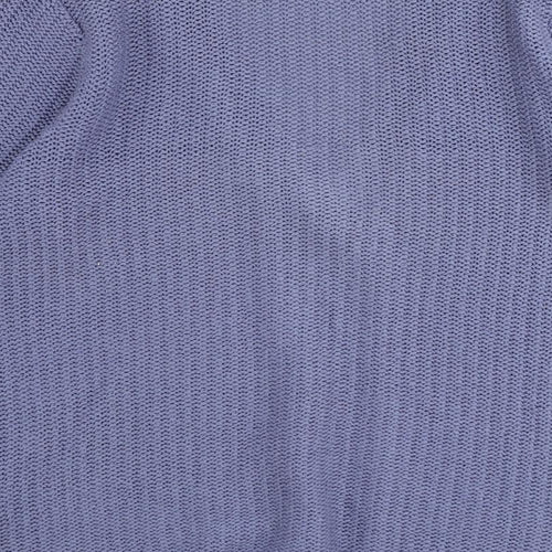 EWM Womens Blue V-Neck Acrylic Cardigan Jumper Size 14 - Size 14-16