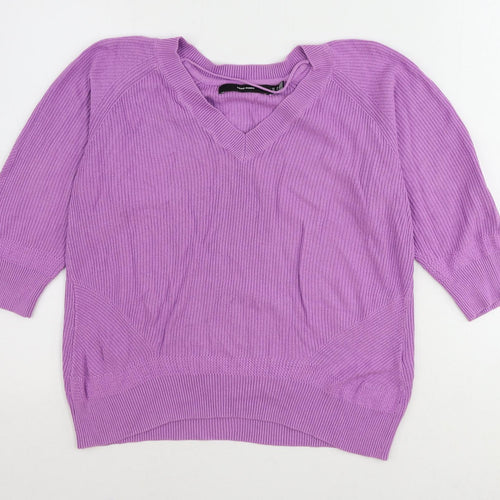 VERO MODA Womens Purple Round Neck Viscose Pullover Jumper Size M