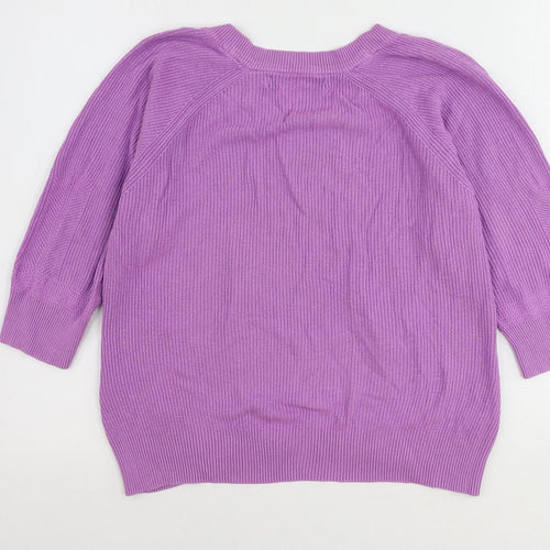 VERO MODA Womens Purple Round Neck Viscose Pullover Jumper Size M