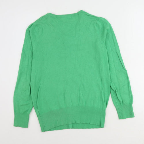 Marks and Spencer Womens Green Round Neck Viscose Cardigan Jumper Size 10