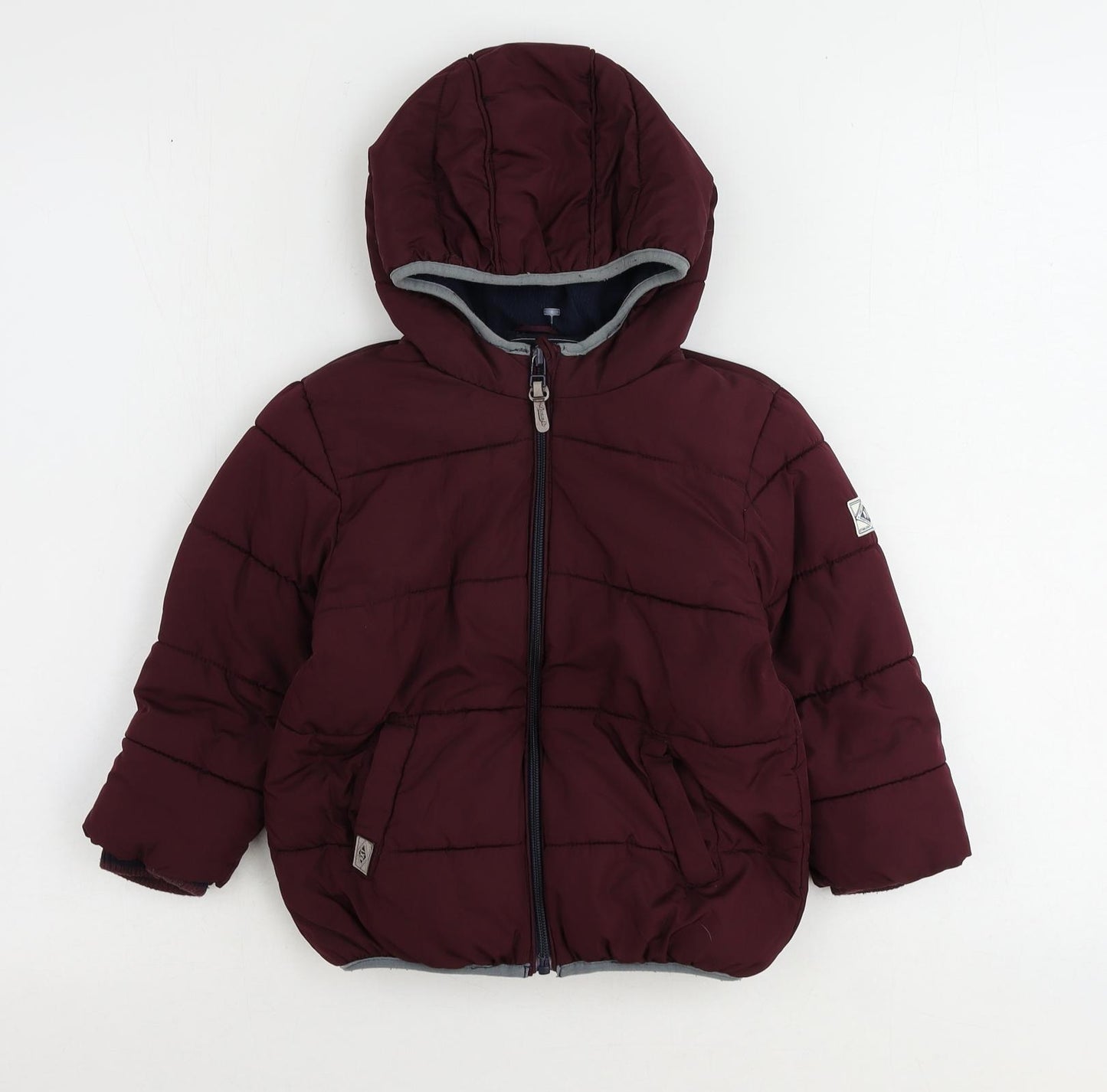 NEXT Girls Red Puffer Jacket Coat Size 2-3 Years Zip