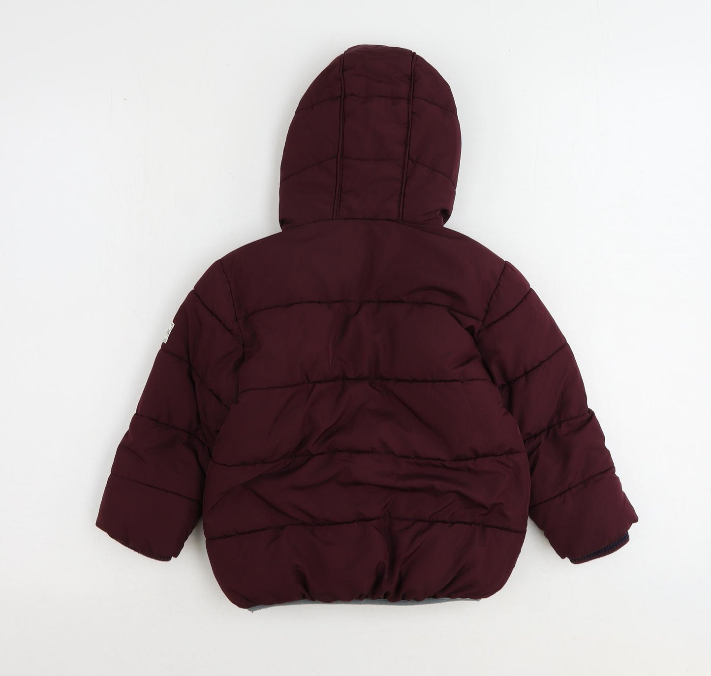 NEXT Girls Red Puffer Jacket Coat Size 2-3 Years Zip