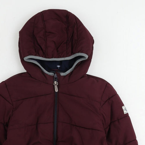 NEXT Girls Red Puffer Jacket Coat Size 2-3 Years Zip