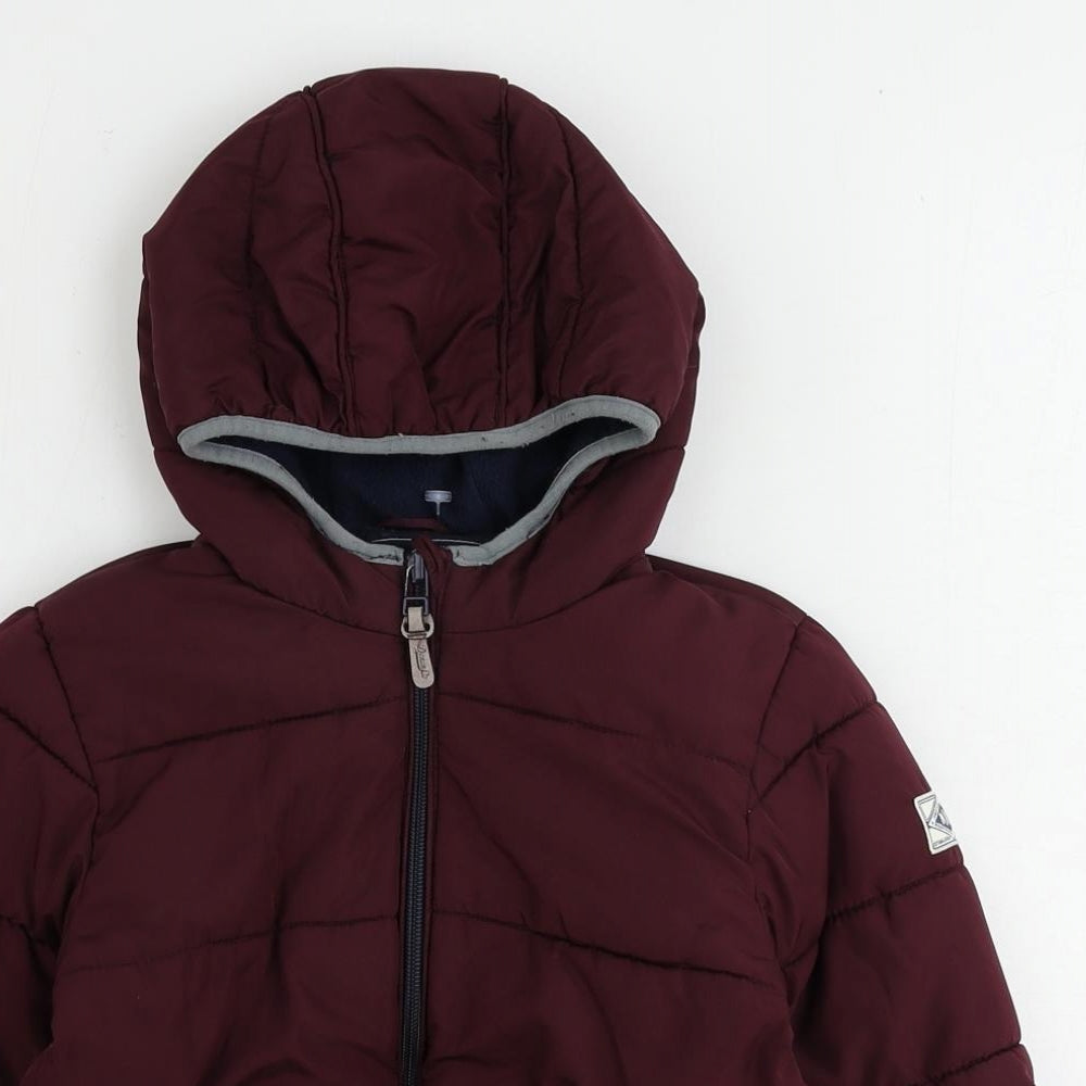 NEXT Girls Red Puffer Jacket Coat Size 2-3 Years Zip
