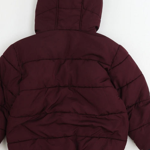 NEXT Girls Red Puffer Jacket Coat Size 2-3 Years Zip