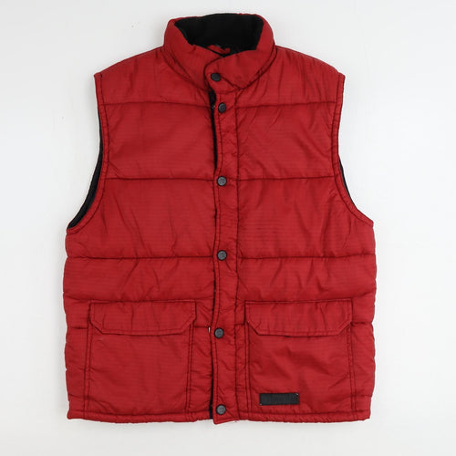 Just Togs Mens Red Gilet Jacket Size S Zip