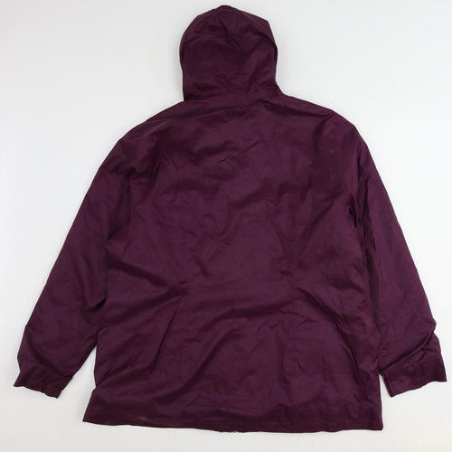 DECATHLON Womens Purple Rain Coat Coat Size XL Zip