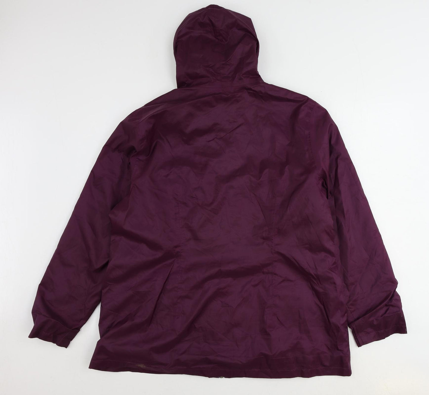 DECATHLON Womens Purple Rain Coat Coat Size XL Zip