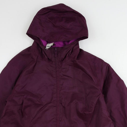 DECATHLON Womens Purple Rain Coat Coat Size XL Zip