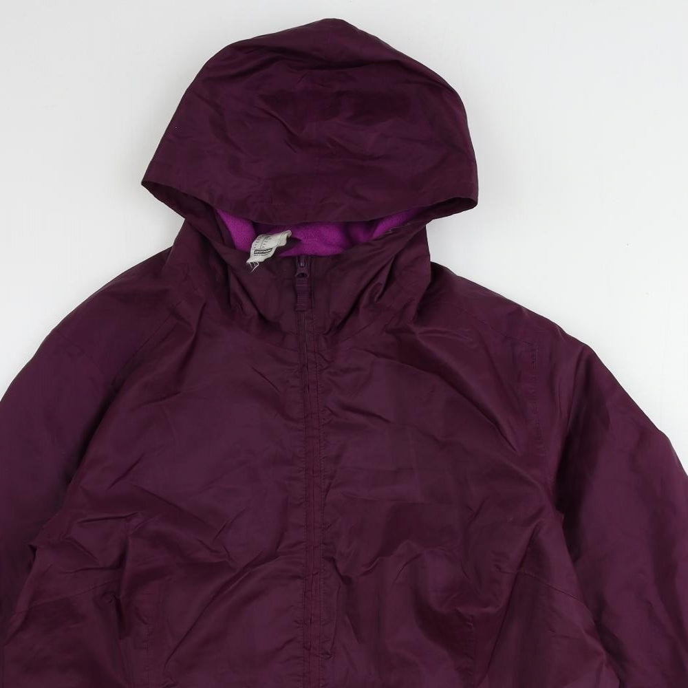 DECATHLON Womens Purple Rain Coat Coat Size XL Zip