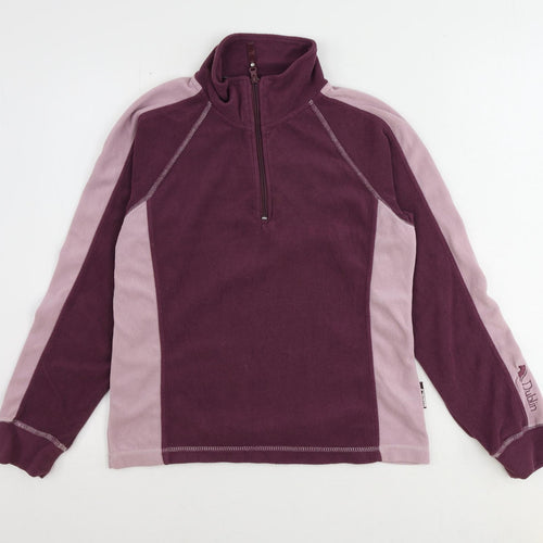 Dublin Womens Purple Polyester Pullover Sweatshirt Size M Zip - Quarter-Zip