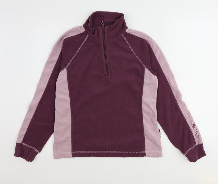 Dublin Womens Purple Polyester Pullover Sweatshirt Size M Zip - Quarter-Zip