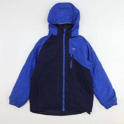 Trespass Boys Blue Rain Coat Coat Size 11-12 Years Zip