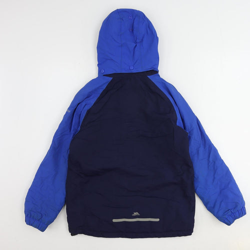 Trespass Boys Blue Rain Coat Coat Size 11-12 Years Zip