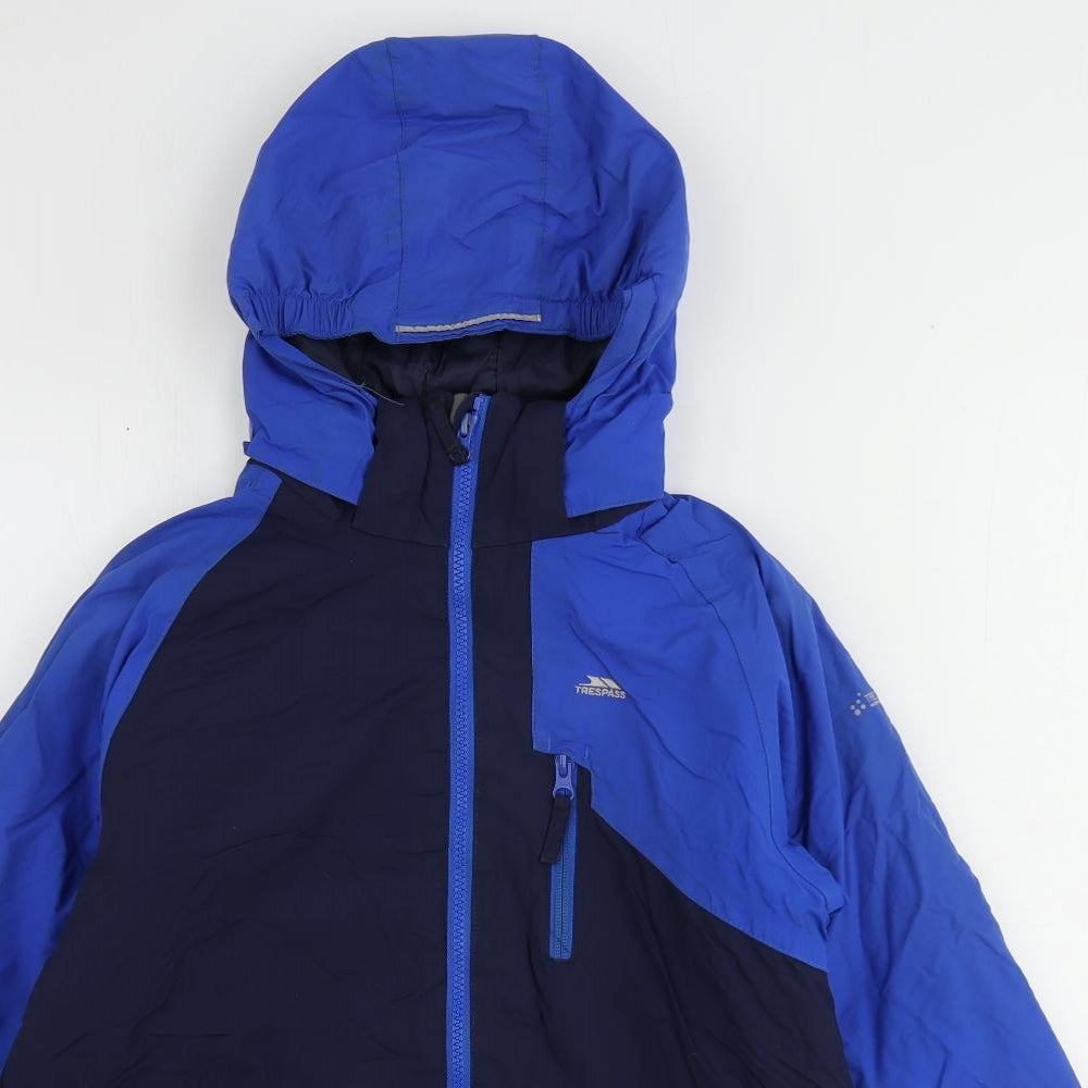 Trespass Boys Blue Rain Coat Coat Size 11-12 Years Zip