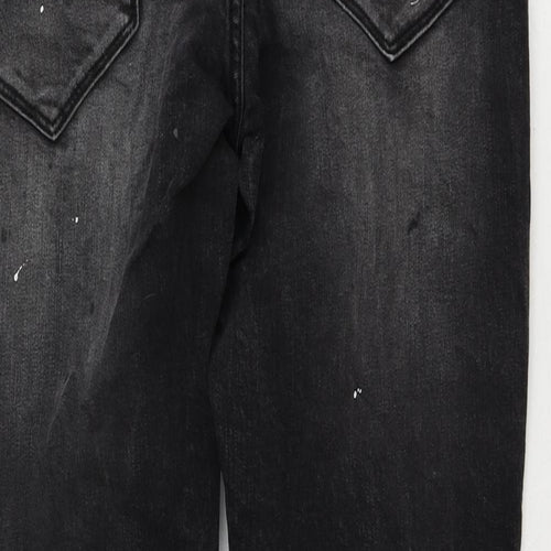 Lorenzo Veratti Mens Black Cotton Skinny Jeans Size 32 in L29 in Regular Zip - Splatter