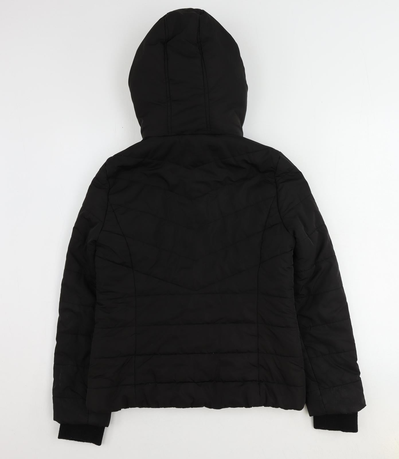 New Look Girls Black Parka Coat Size 12-13 Years Zip
