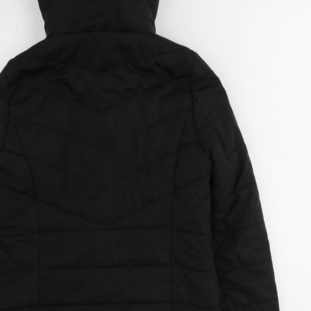 New Look Girls Black Parka Coat Size 12-13 Years Zip