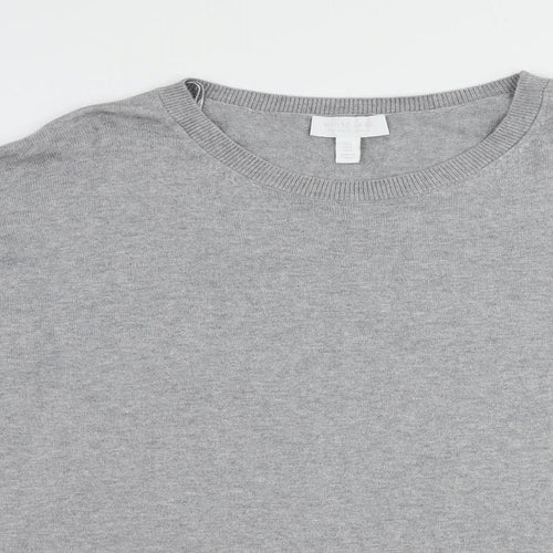 The White Company Womens Grey Round Neck Cotton Pullover Jumper Size L