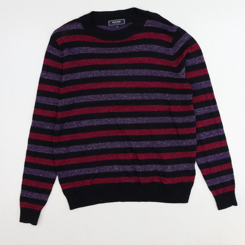 Maine New England Womens Multicoloured Round Neck Striped Viscose Pullover Jumper Size 14