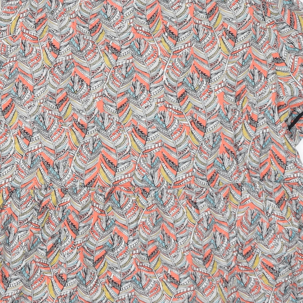 Marks and Spencer Womens Multicoloured Geometric Viscose Basic Blouse Size 18 Round Neck