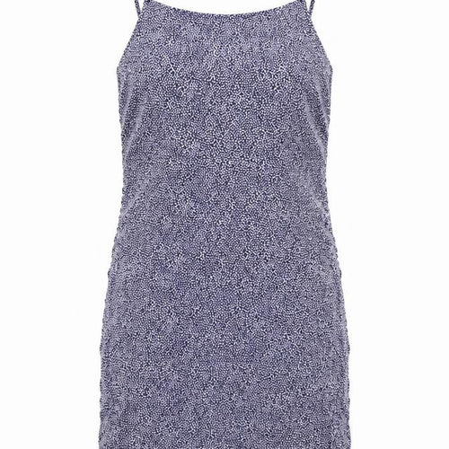 Cooperative Womens Blue Floral Viscose Mini Size XS Square Neck Zip